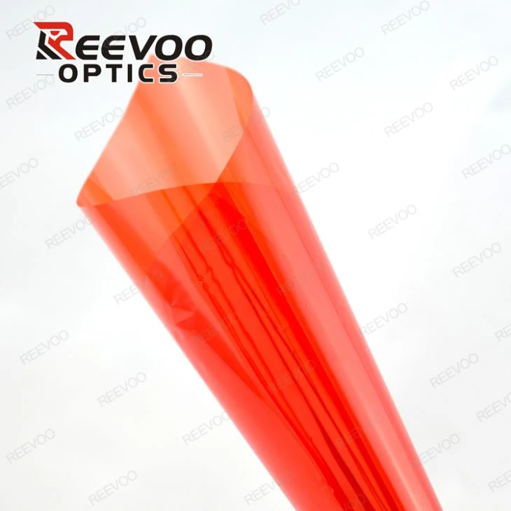 Film décoratif pour fenêtre de maison de couleur rouge